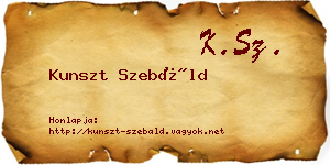 Kunszt Szebáld névjegykártya